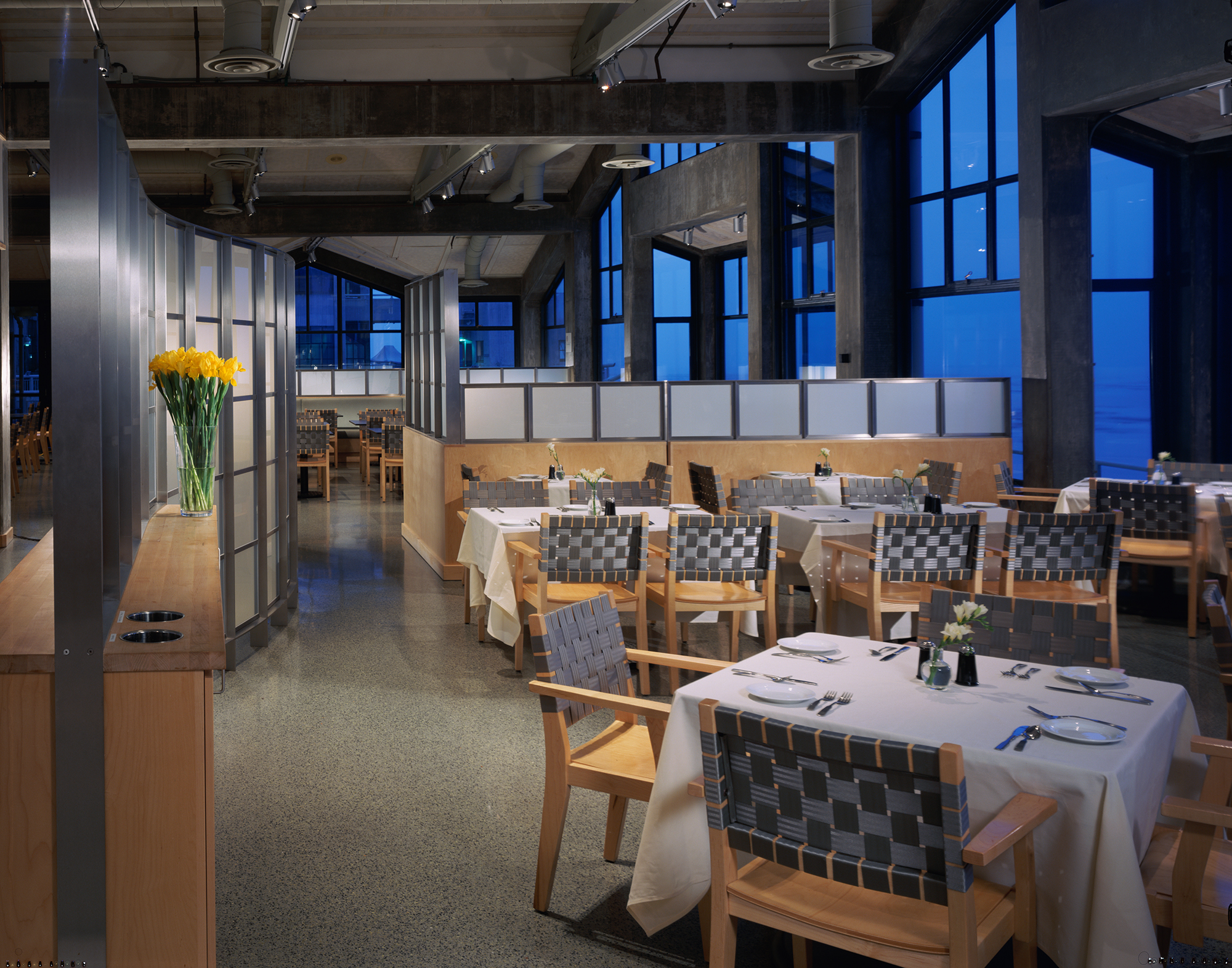 interior of cafe - night