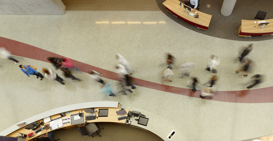 library interior from above