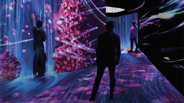 drawing of dark interior